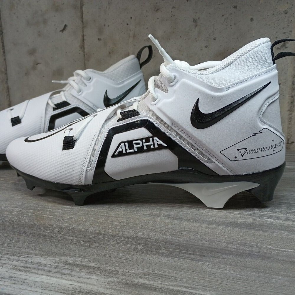 New Nike Alpha Menace Pro 3 Football Cleats White Black CT6649-100 Men's…